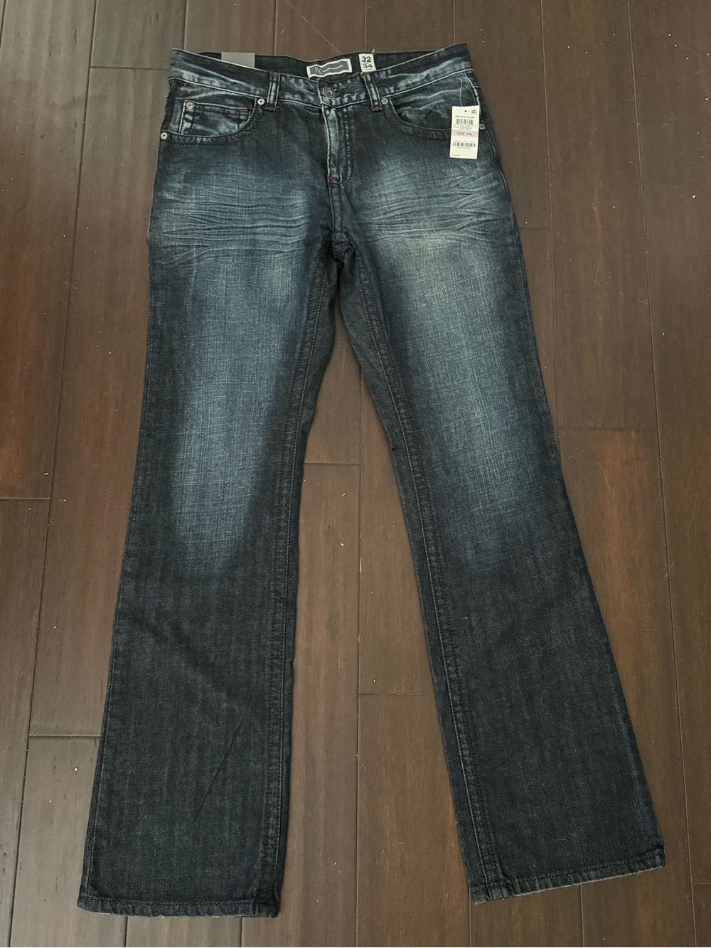 INC International Concepts Men's Bootcut Jeans in Dark Blue Wash